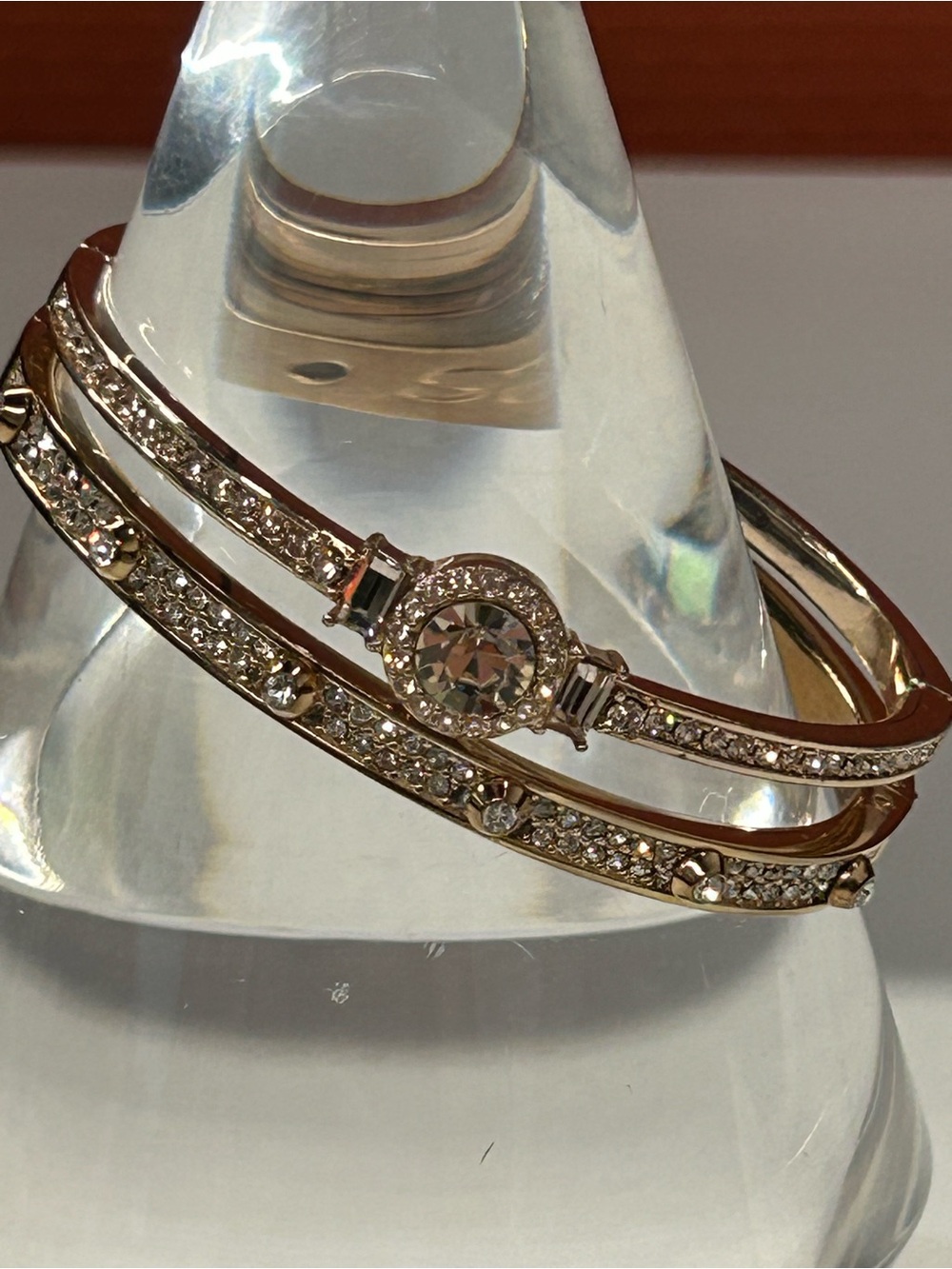Set of two beautiful Givenchy and Michael Kors rose gold hinged bangles